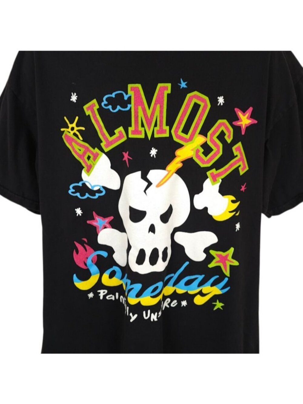 Almost Someday T Shirt Mens Size XL Black Skull Totally Unsure Streetwear